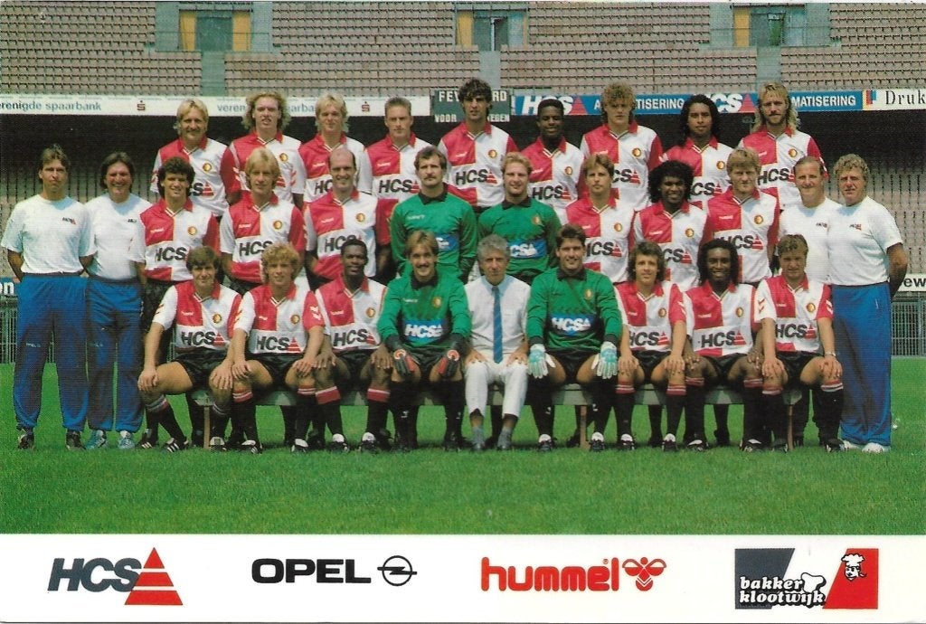 1989-1990 fotokaart bakkerij Klootwijk Feyenoord selectie, Verzenden, Zo goed als nieuw, Feyenoord, Spelerskaart