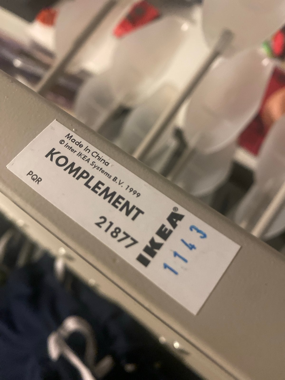 IKEA KOMPLEMENT Kledingroede/Kledinghanger, Ophalen, Gebruikt, 50 tot 100 cm, Minder dan 100 cm