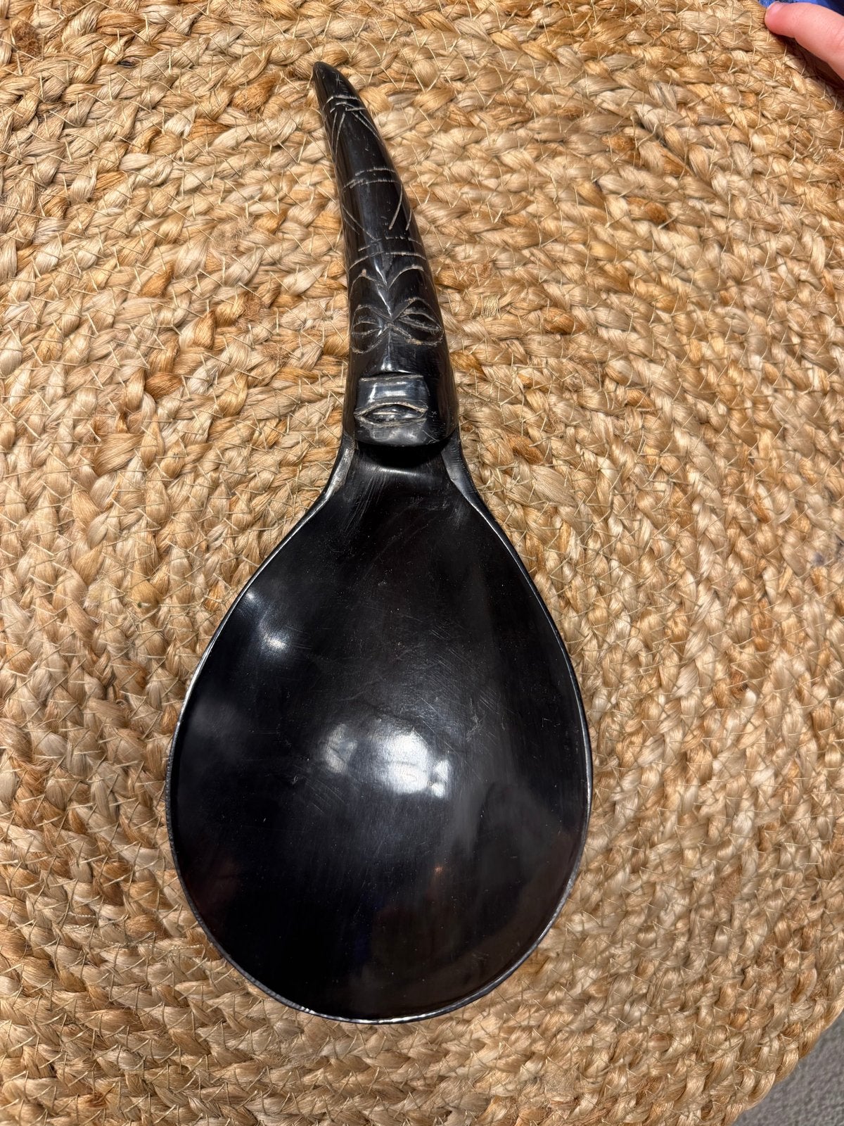 Handgesneden houten lepel met gezicht, Ophalen of Verzenden