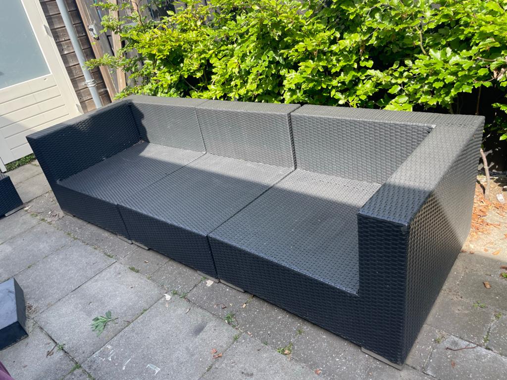 Mooie Wicker Tuinset - antraciet, Ophalen, 4 zitplaatsen, Zo goed als nieuw, Wicker