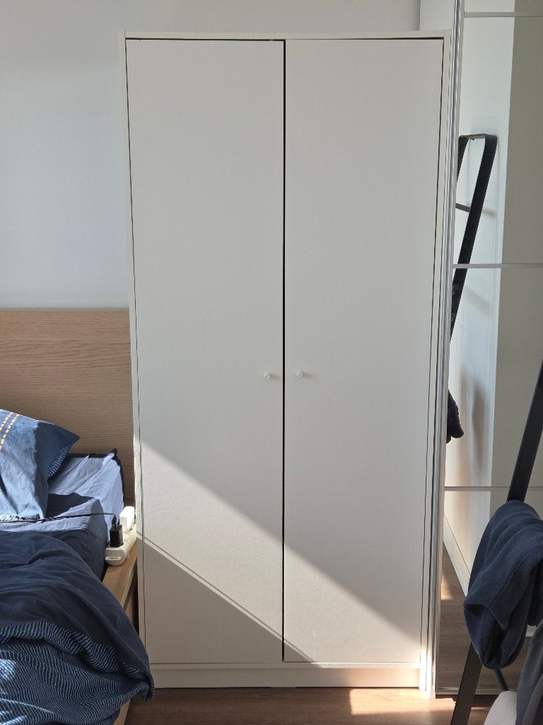 KLEPPSTAD Kledingkast met 2 deuren en spiegel, Ophalen, Met deur(en), 100 tot 150 cm, 50 tot 100 cm