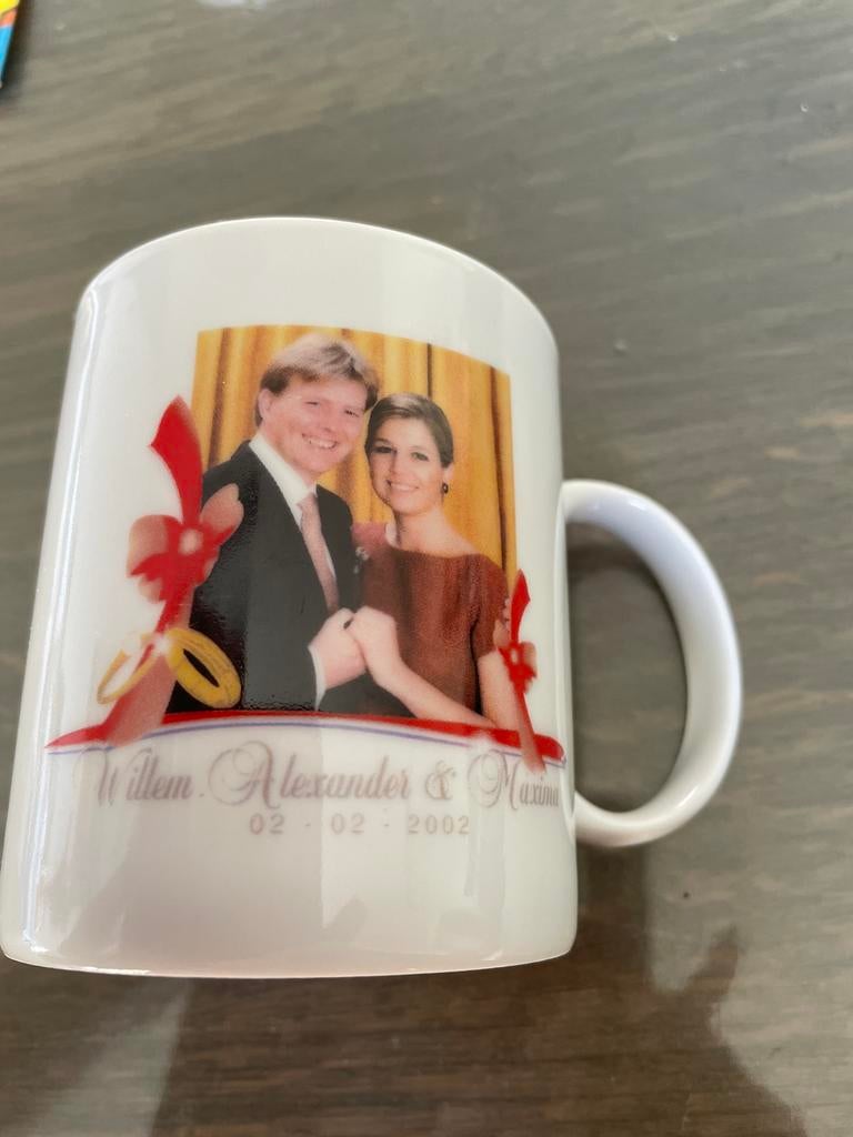 Willem-Alexander & Máxima Trouwbeker 2002, Ophalen of Verzenden, Zo goed als nieuw, Nederland, Servies
