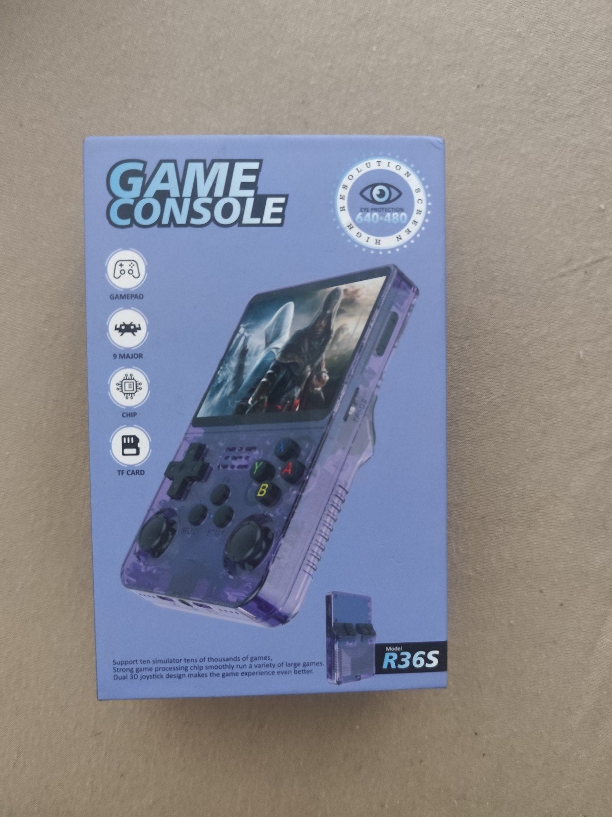 R36S Retro Handheld Game Console - Paars Transparant, Ophalen of Verzenden, Overige merken, Nieuw