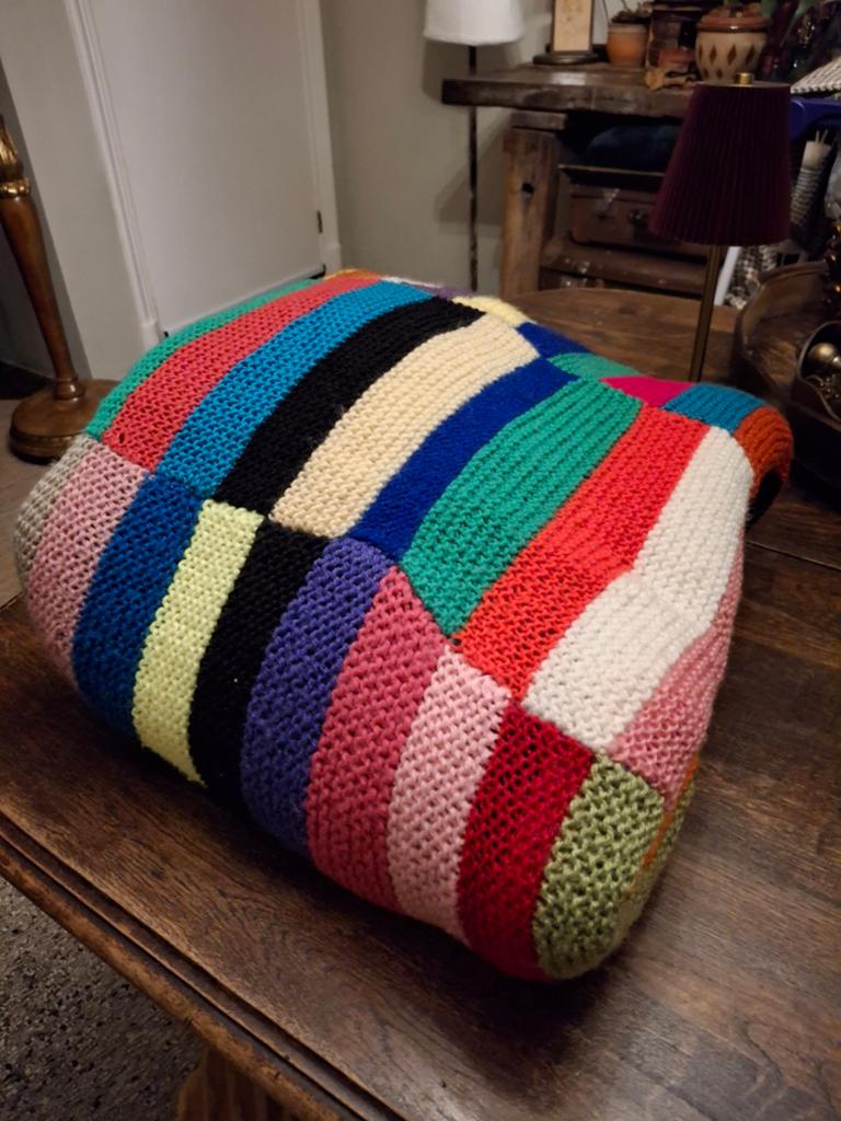 Handgebreide kleurrijke deken/sprei, Overige kleuren, Tweepersoons, Ophalen of Verzenden, Deken of Dekbed