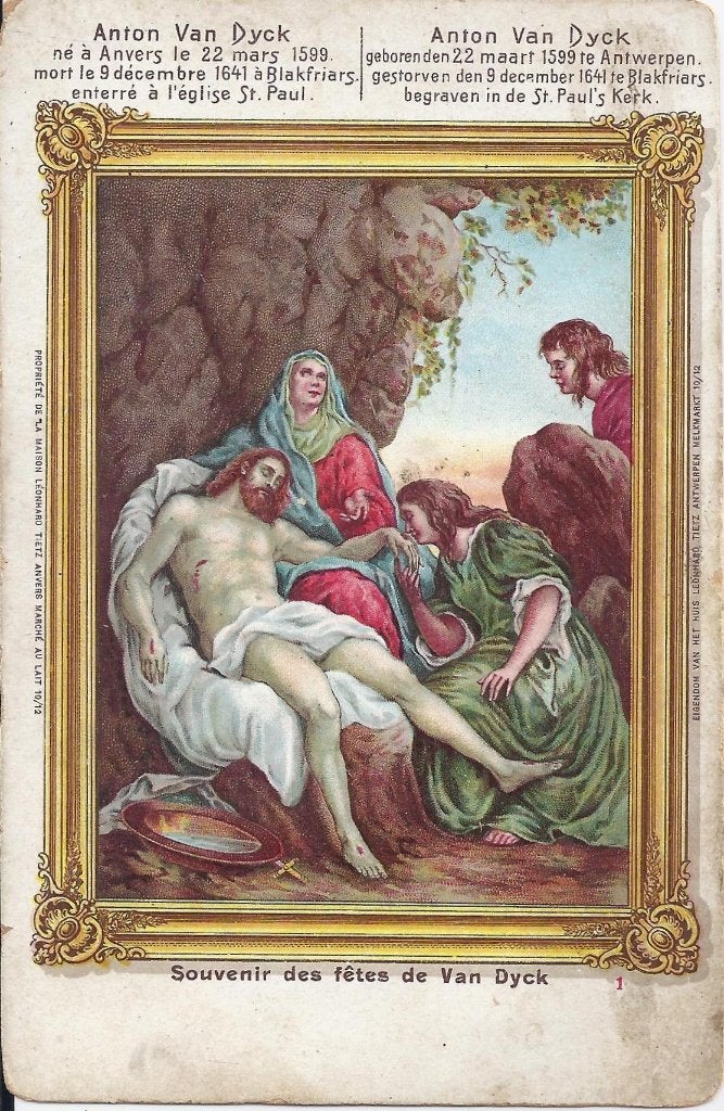 A603 oude ongelopen ansichtkaart Anton van Dijck, Verzamelen, Ophalen of Verzenden, 1980 tot heden, Gelopen