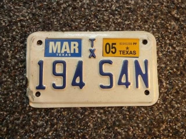 Motor licenseplate / motor kentekenplaat Texas USA, Verzamelen, Automerken, Motoren en Formule 1, Gebruikt, Auto's, Verzenden