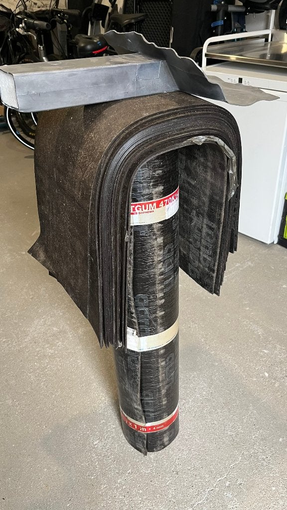 Soprema Garantgum 470K14 dakleer 6m2 + loden stadsuitloop, Ophalen, Overige materialen, Zwart, Nieuw