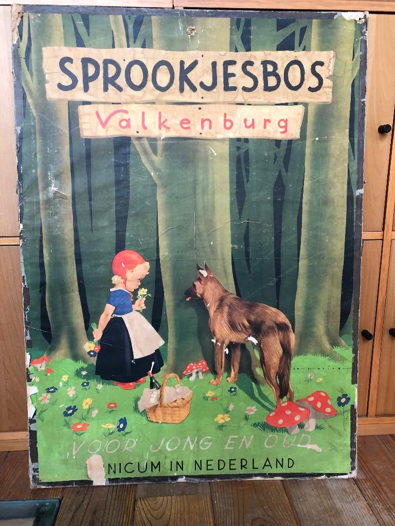 "Sprookjesbos Valkenburg" wandplaat / schoolplaat, Ophalen of Verzenden, Overige thema's