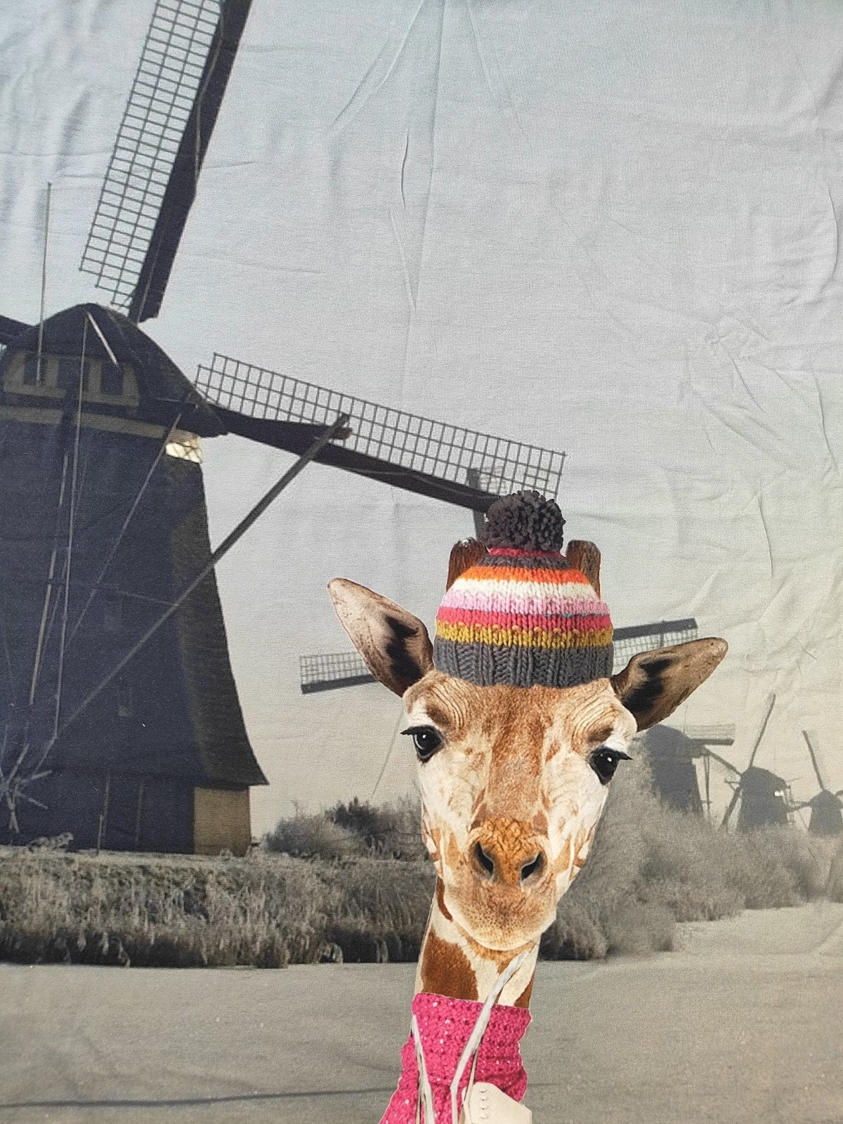 crazy giraffe - tricot katoen, Hobby en Vrije tijd, Stoffen en Lappen, 120 cm of meer, Nieuw, Ophalen of Verzenden, Katoen