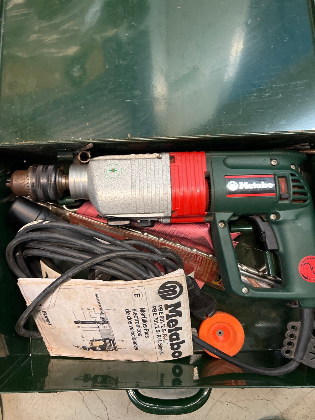 Metabo PBE 701/2 S-R+L Boormachine met koffer, Boormachine, Variabele snelheid, Ophalen of Verzenden, Gebruikt