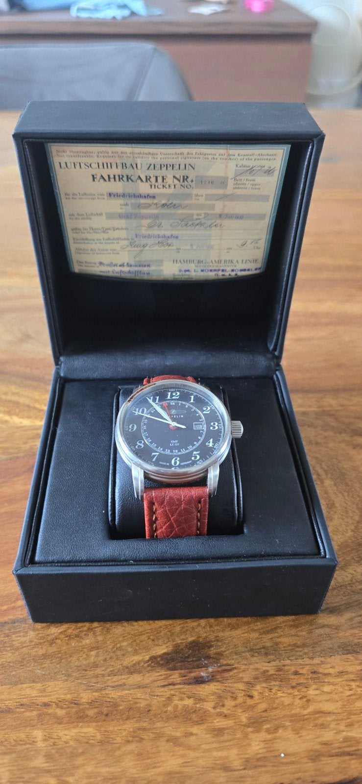 Zeppelin LZ 127 Graf Zeppelin GMT | Herenhorloge - Compleet, Overige merken, Staal, Polshorloge, Ophalen of Verzenden