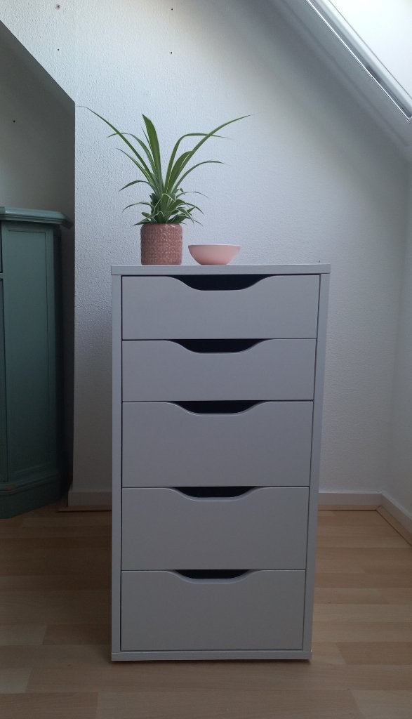 IKEA ladeblok ALEX wit met 5 lades - zo goed als nieuw, Ophalen, Minder dan 50 cm, 5 laden of meer, Zo goed als nieuw