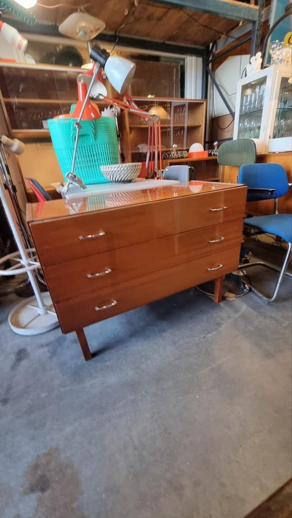 Vintage ladenkast dressoir mid century, Gebruikt, ,, Ophalen of Verzenden, ,