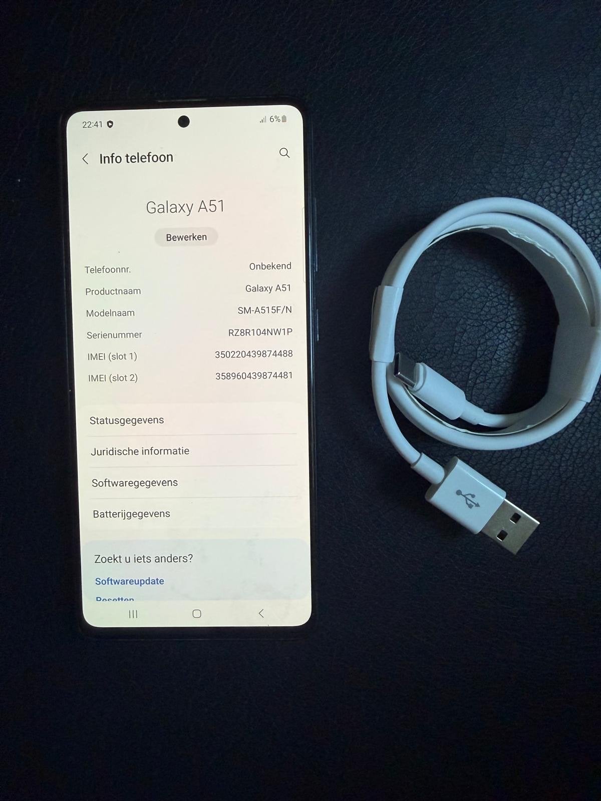 Samsung A51 128GB 4GB RAM - Perfecte staat, geen schade, Telecommunicatie, Mobiele telefoons | Samsung, Zwart, Touchscreen, Ophalen of Verzenden