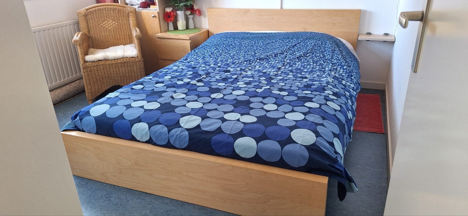 ikea bed 1.60x2m incl. lattenbodem en matras, Ophalen, Overige kleuren, Tweepersoons, Zo goed als nieuw