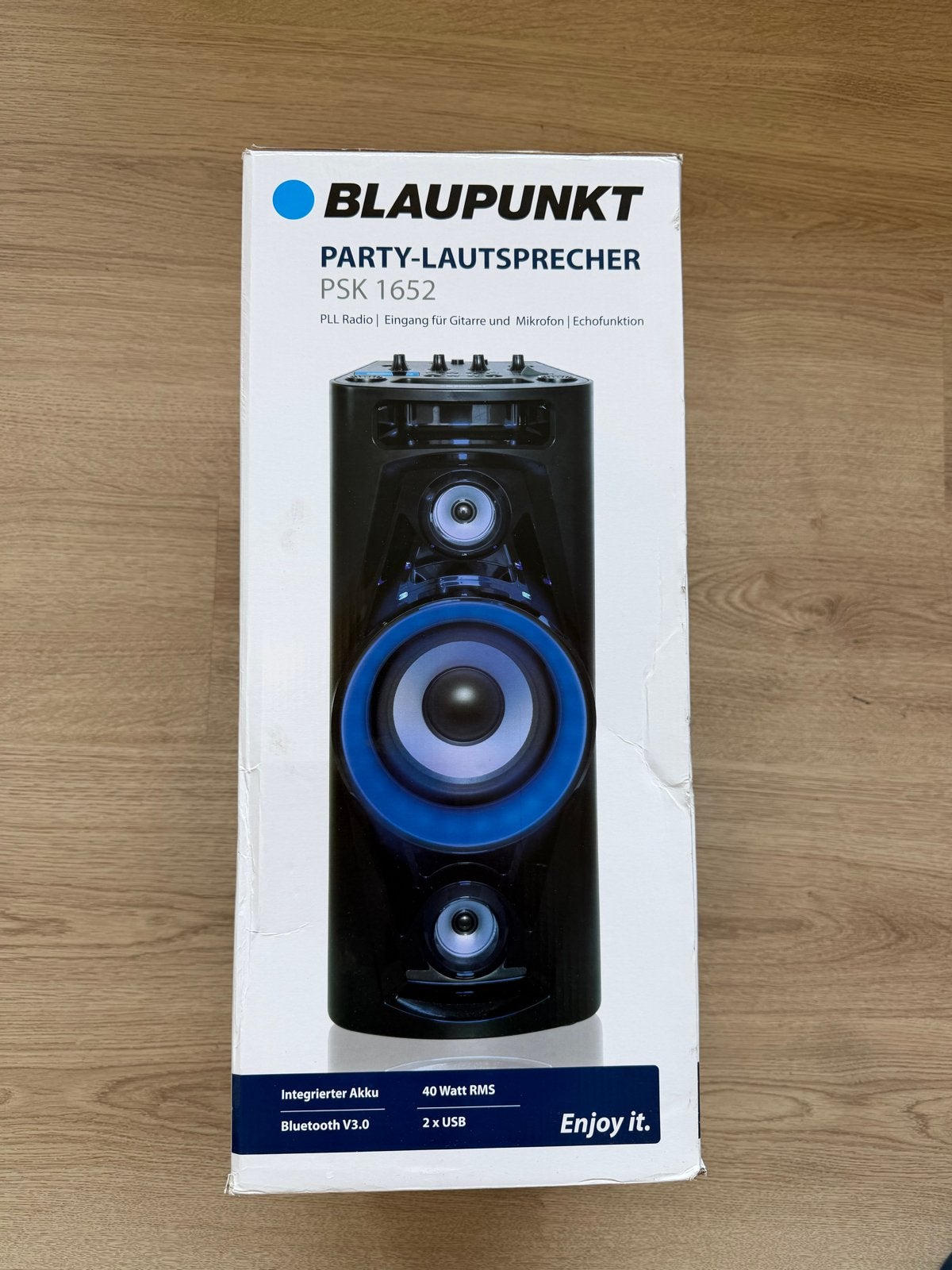 Blaupunkt PSK 1652 Party Speaker - Nieuwstaat, 40W, Party speaker, Nieuw, Bluetooth, Minder dan 60 watt