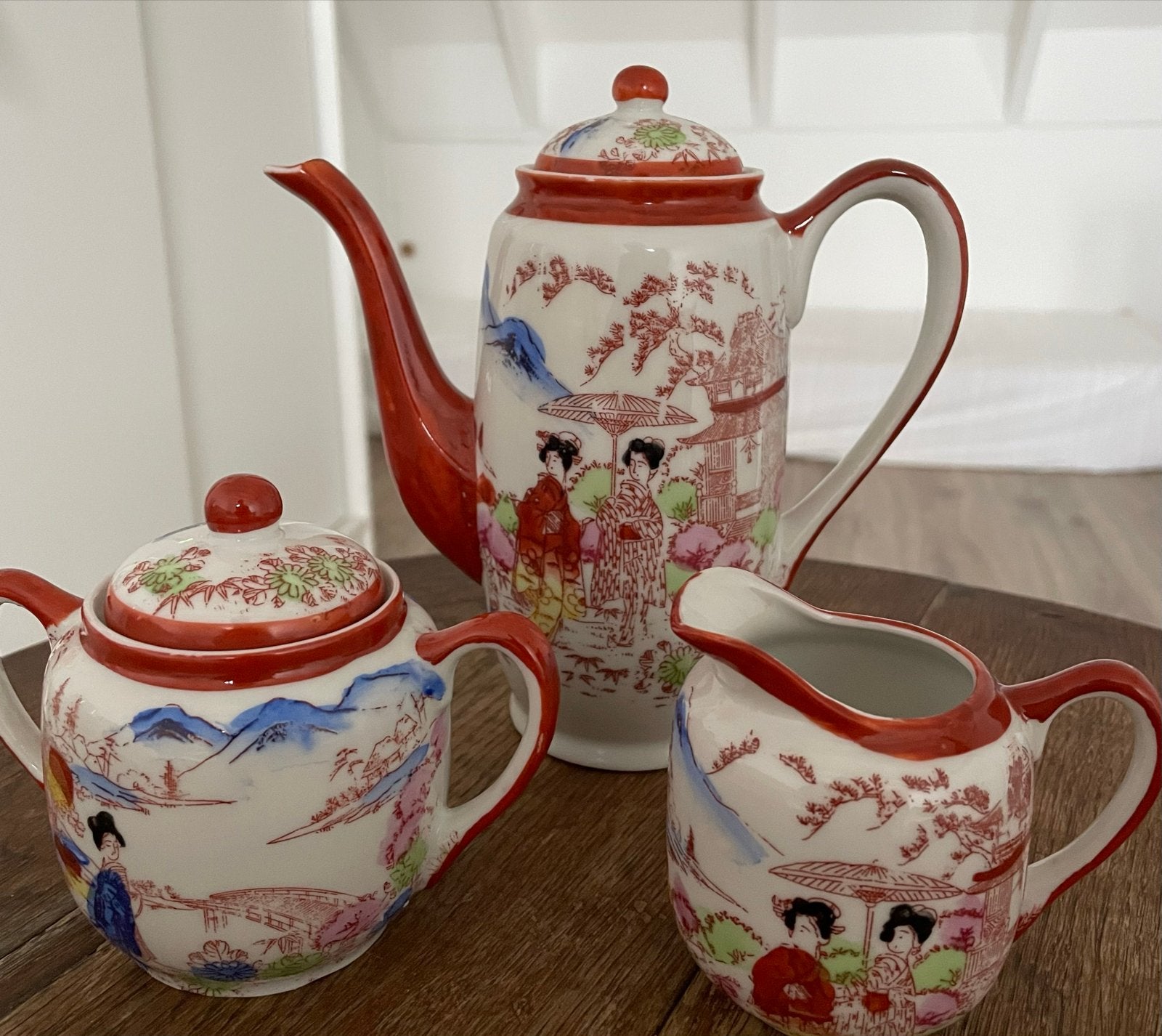 Vintage Japans theeservies met Geisha decoratie, Antiek en Kunst, Antiek | Servies compleet, Ophalen