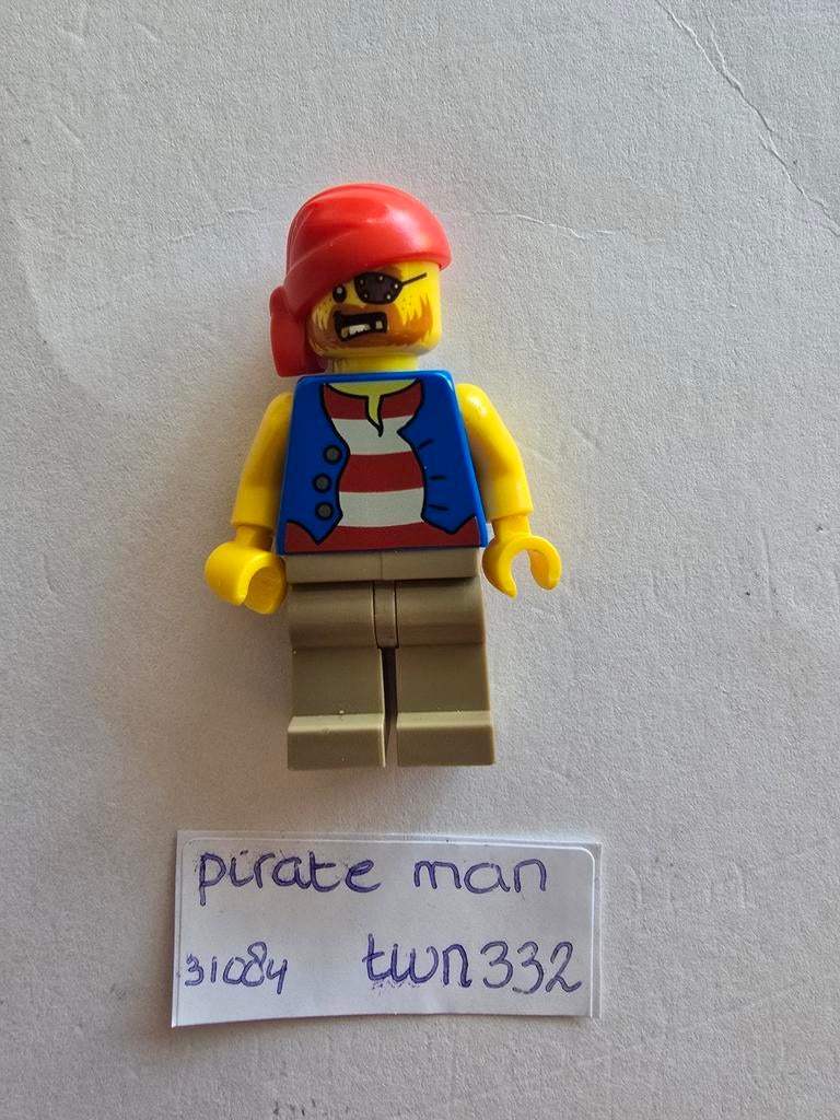 LEGO minifig Creator Pirate Man TWN332, Lego, Zo goed als nieuw, Minifiguur, Pirates