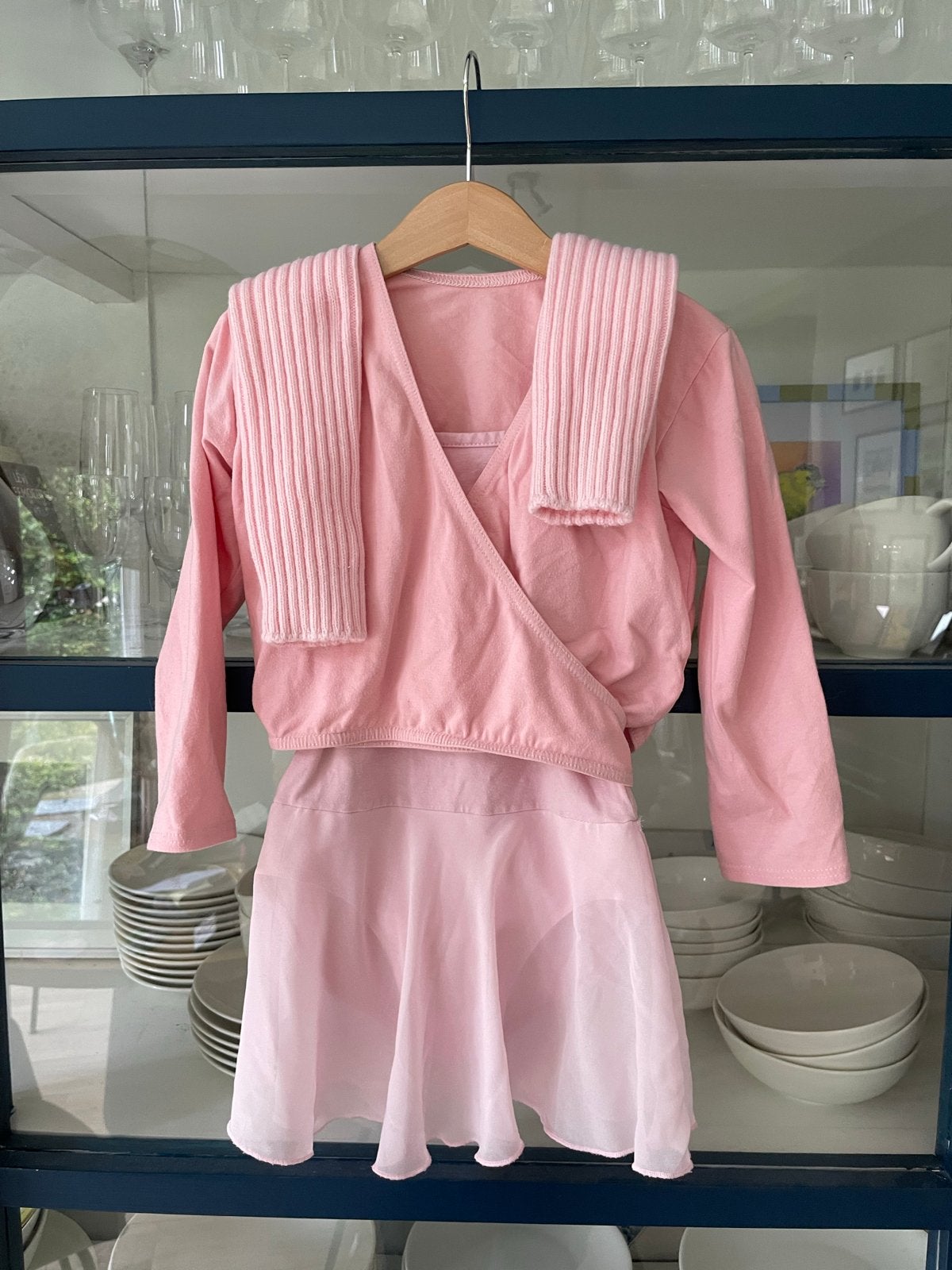 Papillon balletpakje met wikkelvestje en beenwarmers maat 10, Ophalen of Verzenden, Zo goed als nieuw, Kleding