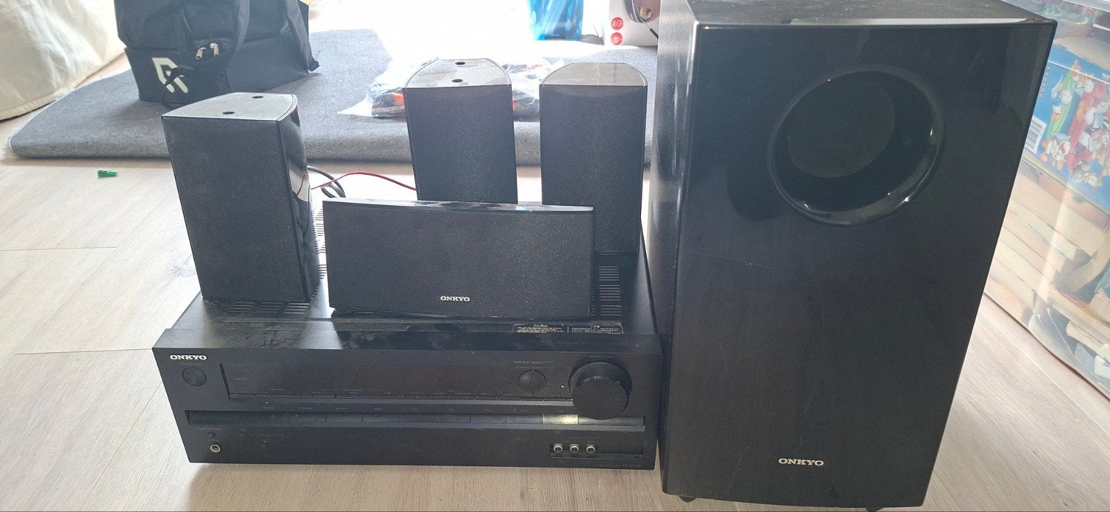 Onkyo AV Receiver HT-R358 met houten subwoofer, Ophalen of Verzenden
