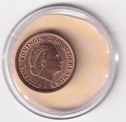 1 Cent 1964 Zeer fraai met Diverse Muntkleuren, Verzenden, Koningin Juliana, 1 cent, Losse munt