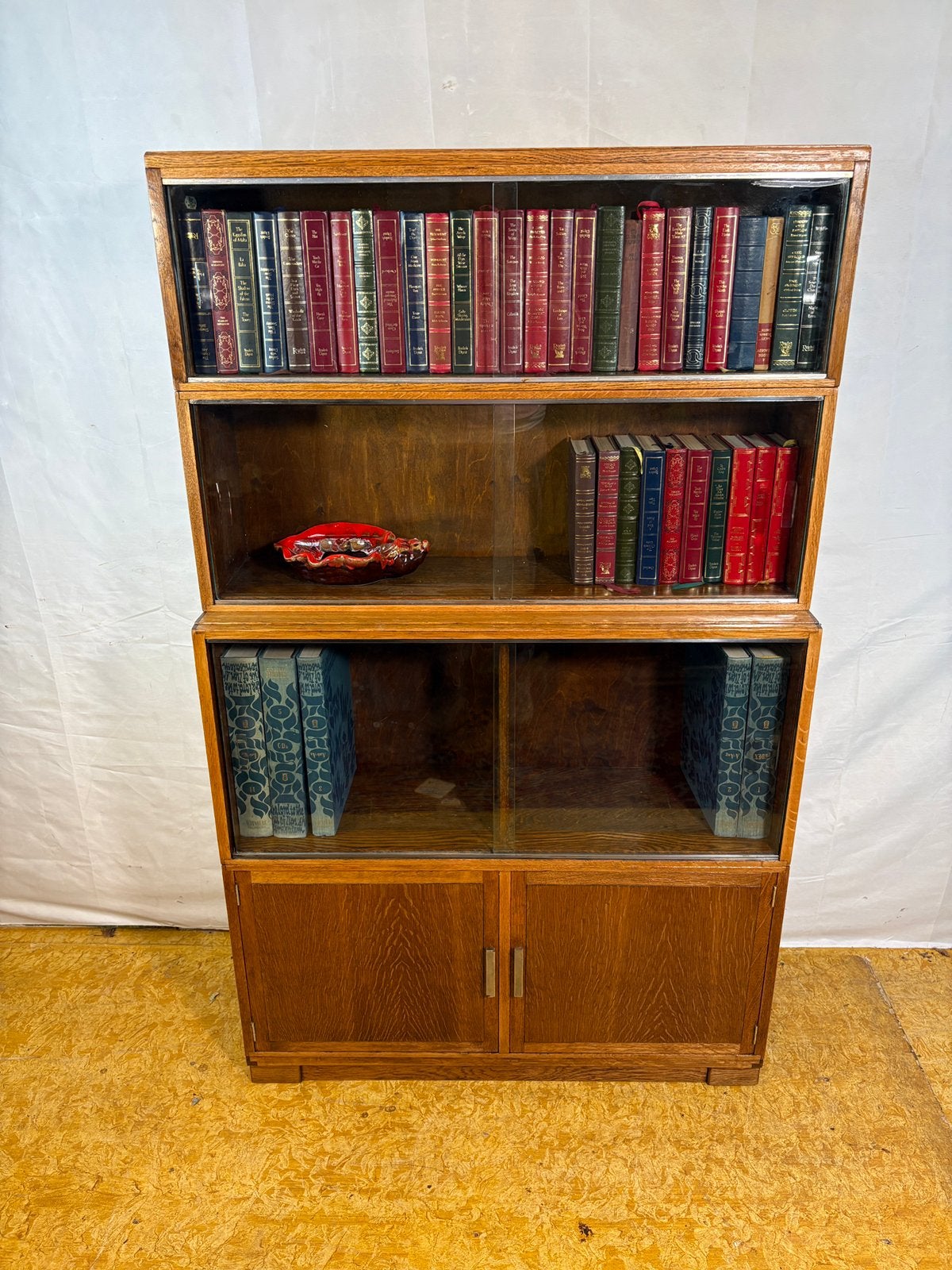 Gratis bezorging!Vintage MintyBoekenkastMid-Century1950-1960, Glas, 100 tot 150 cm, Mid century retro vintage eiken boekenkast 1950-1960 Minty Engel