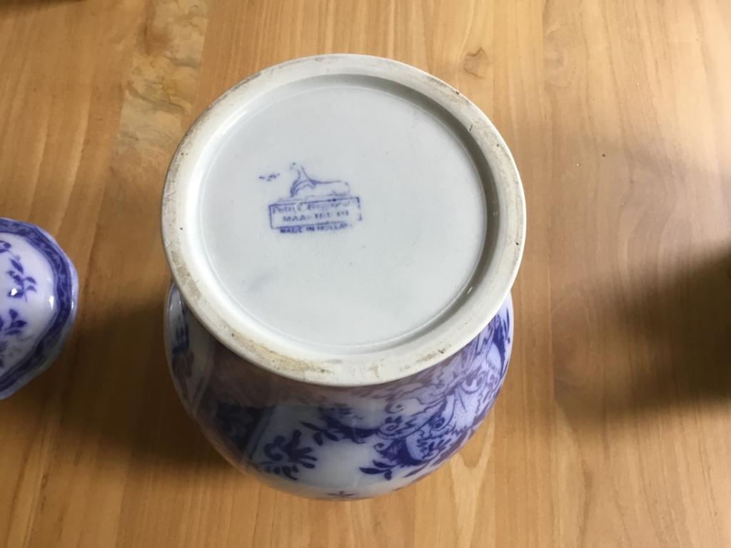 Prachtige Delfts Blauwe gemberpot met deksel, Antiek en Kunst, Ophalen of Verzenden