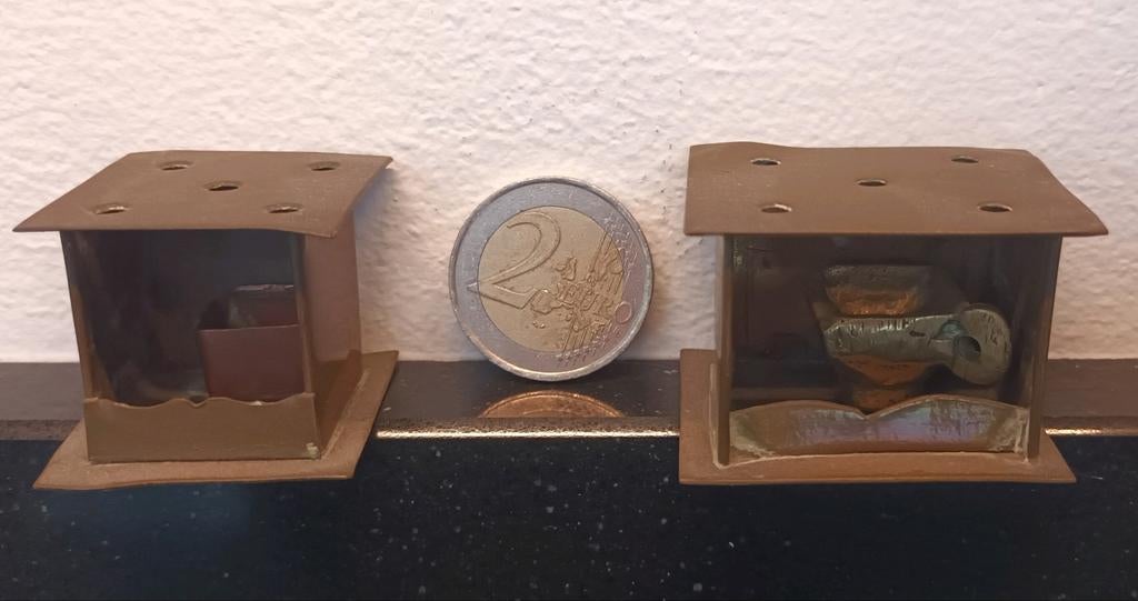 2 messing miniatuur stoofjes, Ophalen of Verzenden