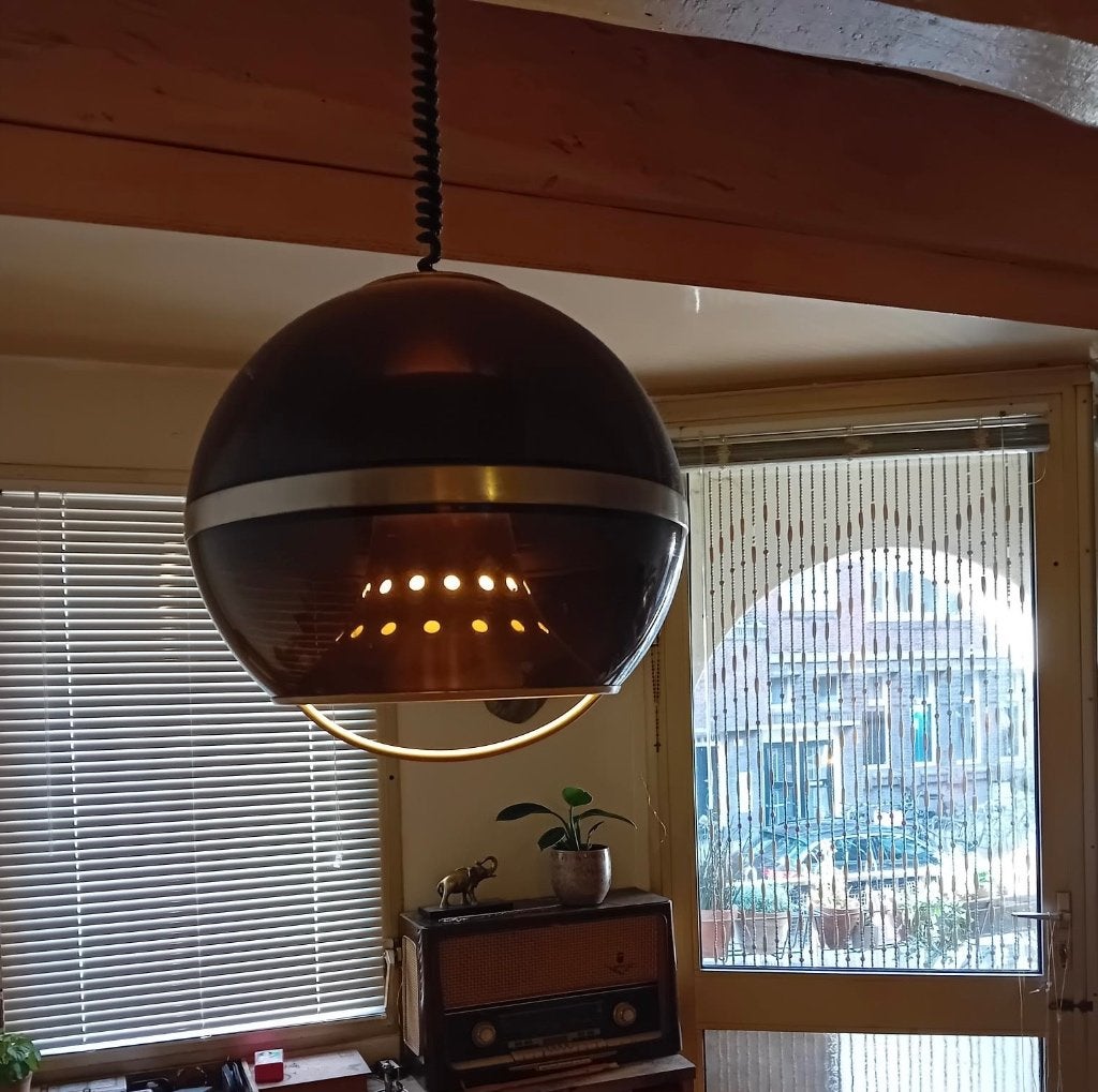 Dijkstra hanglamp. Globe., Ophalen, Gebruikt, Kunststof, 75 cm of meer