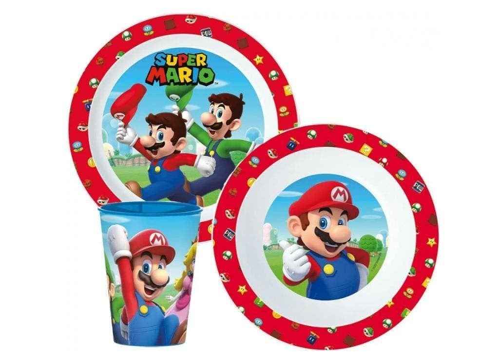Super Mario Kinderservies / Eetset / Dinerset - Magnetron, Nieuw, Ophalen of Verzenden, Nvt, Nvt