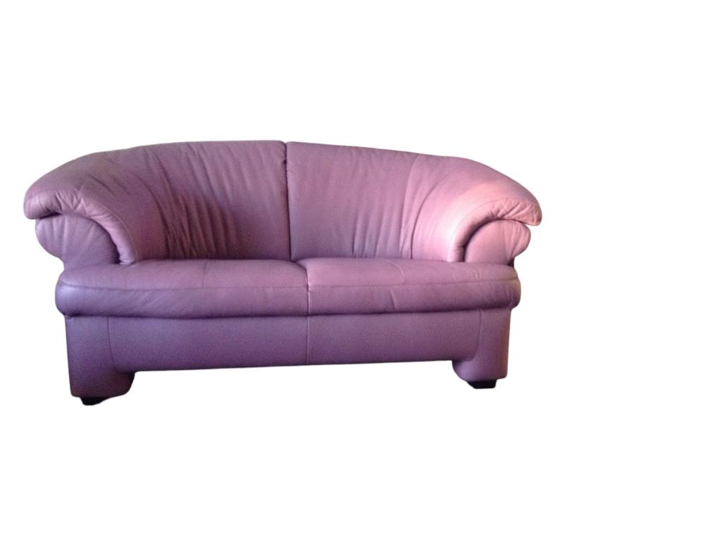 2-zits bank en/of 3 zits bank in paars leder. Showmodellen!, Ophalen, 100 tot 125 cm, 150 tot 200 cm, Nieuw