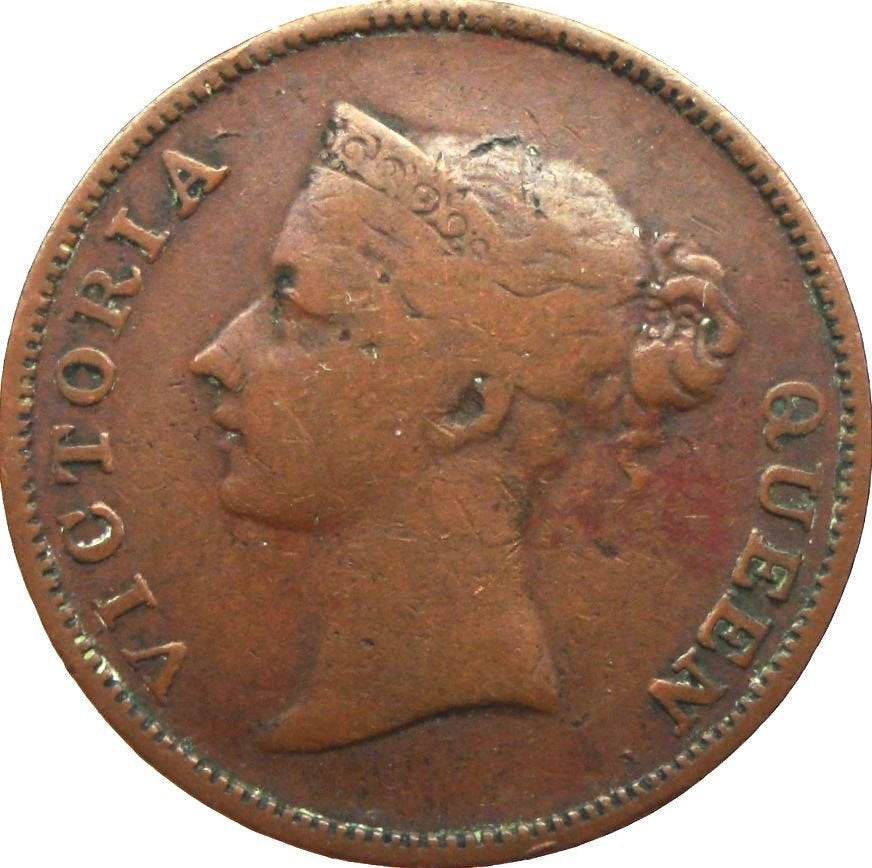 East India Company 1 cent 1845 (schaars), Ophalen of Verzenden, Zuid-Azië, Losse munt