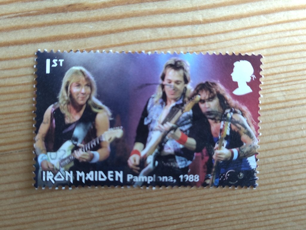 Engeland recent iron Maiden Pamplona 1988, Ophalen of Verzenden, Gestempeld