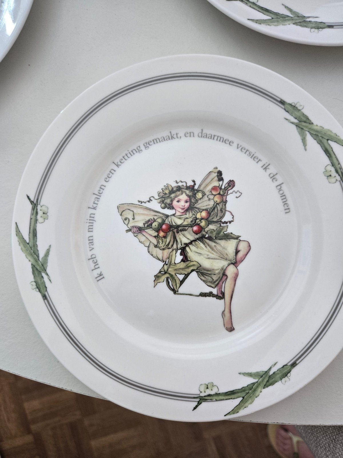 Douwe Egberts Flower Fairies decoratieve borden set - 4 stuk, Ophalen of Verzenden