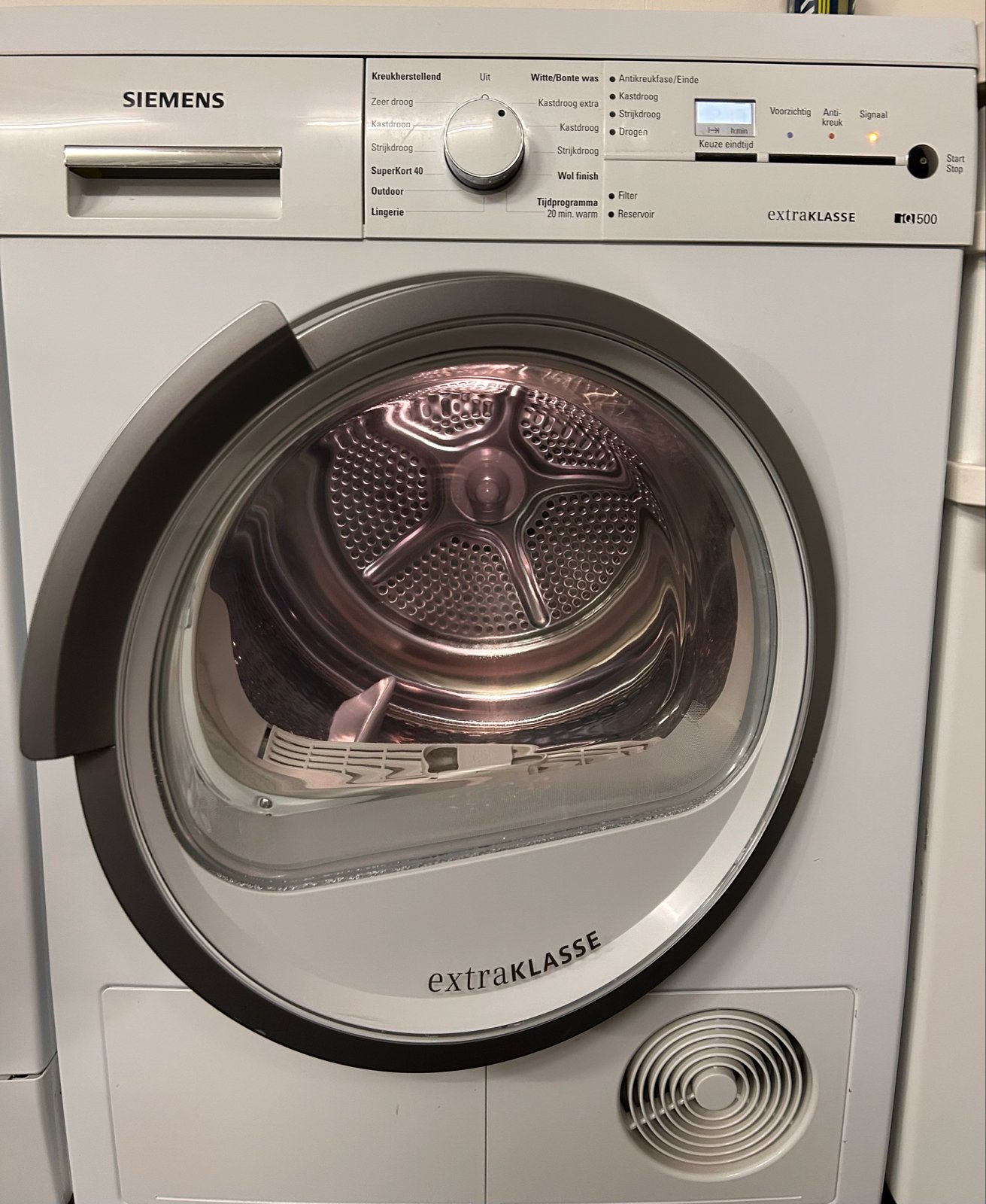 Siemens ExtraKlasse IQ500 Condensdroger, Ophalen, 6 tot 8 kg, Gebruikt, Voorlader