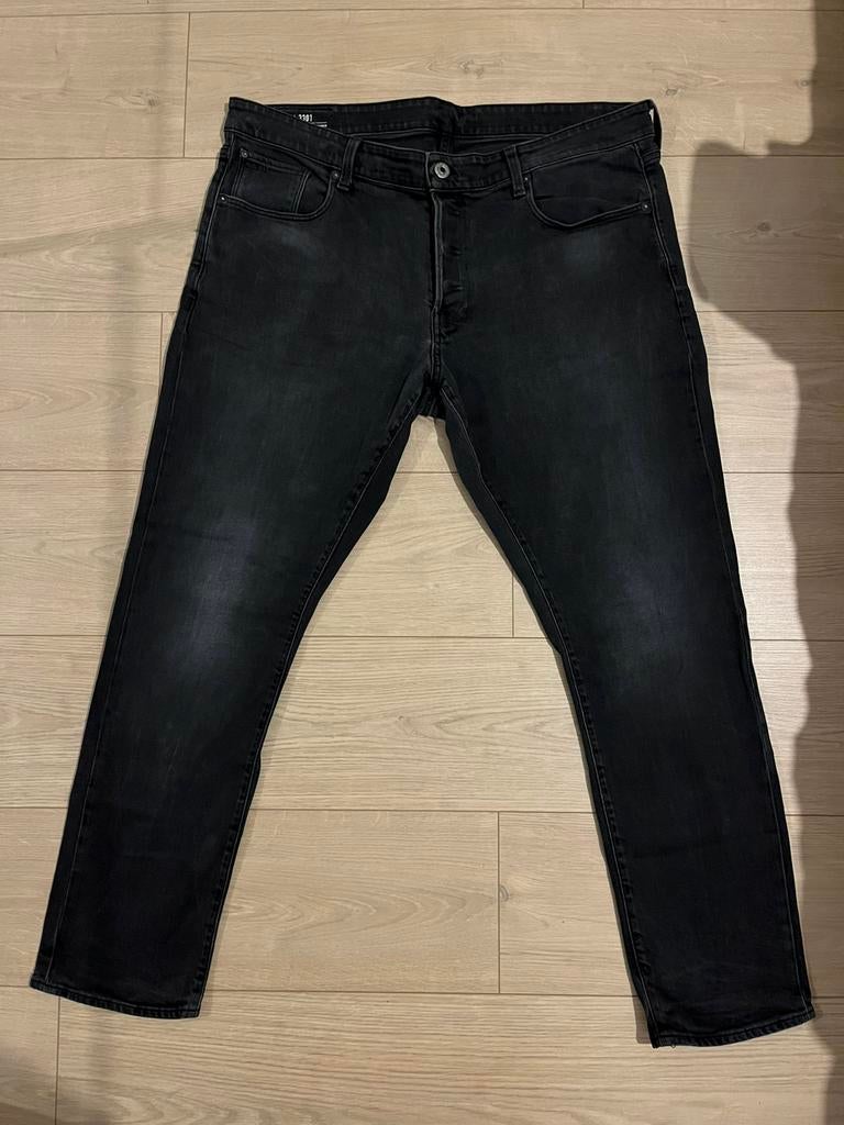 G star RAW 3301 Straight Tapered broek jeans W40 L32, Ophalen of Verzenden, Zo goed als nieuw, Zwart, W40 - W42 (confectie 56/58)