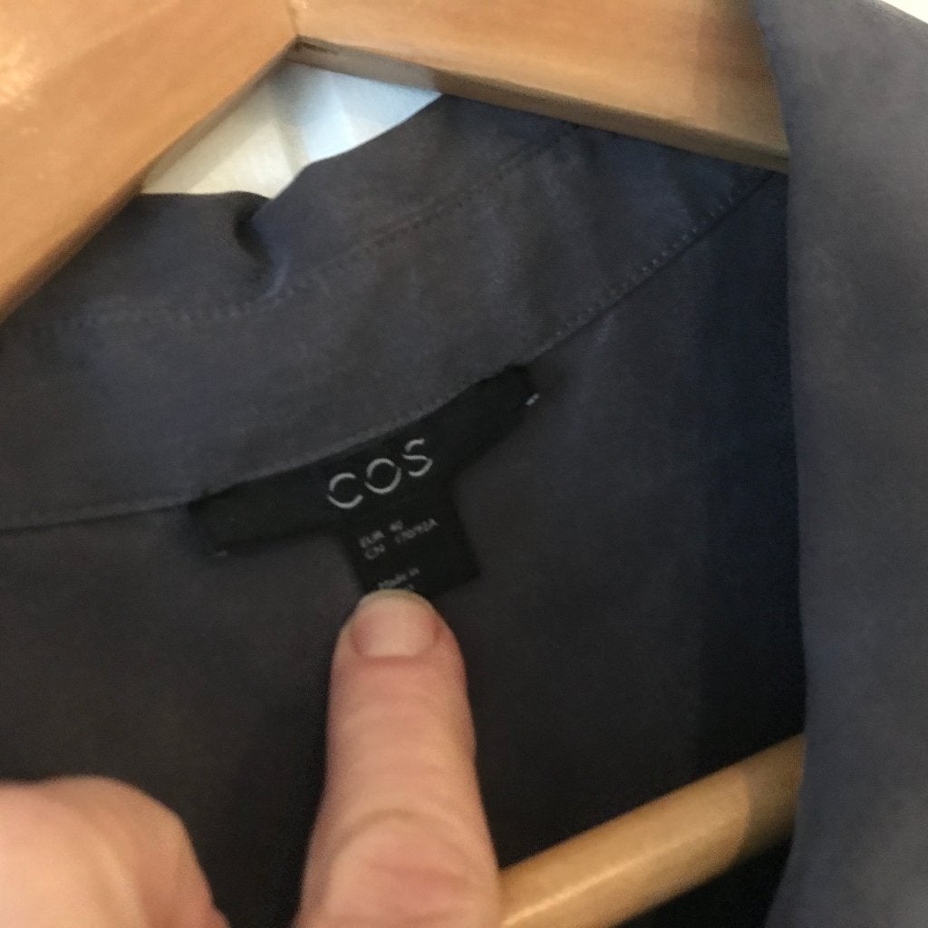 COS grijze 100% zijde silk blouse maat 40, Verzenden, Zo goed als nieuw, Maat 38/40 (M), Grijs