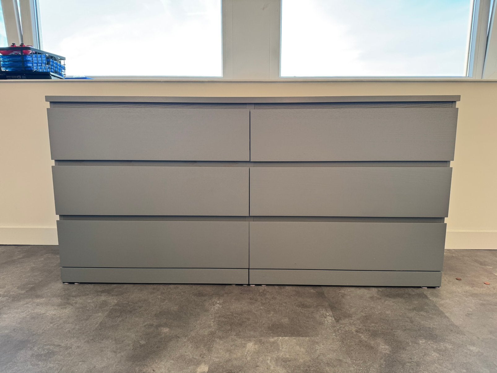 Malm ladenkast - grijs, Huis en Inrichting, Ophalen, 5 laden of meer, 150 tot 200 cm, Zo goed als nieuw