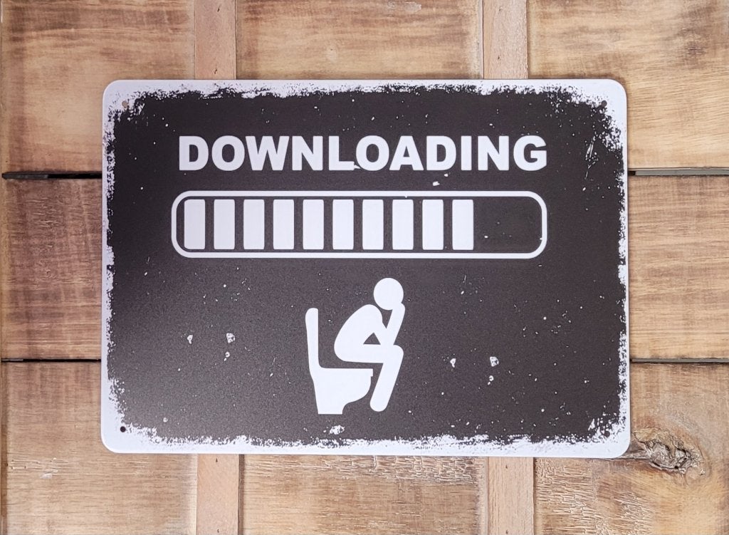 Downloading WC Toilet reclamebord van metaal wandbord deco, Info@deconoord.nl, Deco Noord, Nieuw, Ophalen of Verzenden