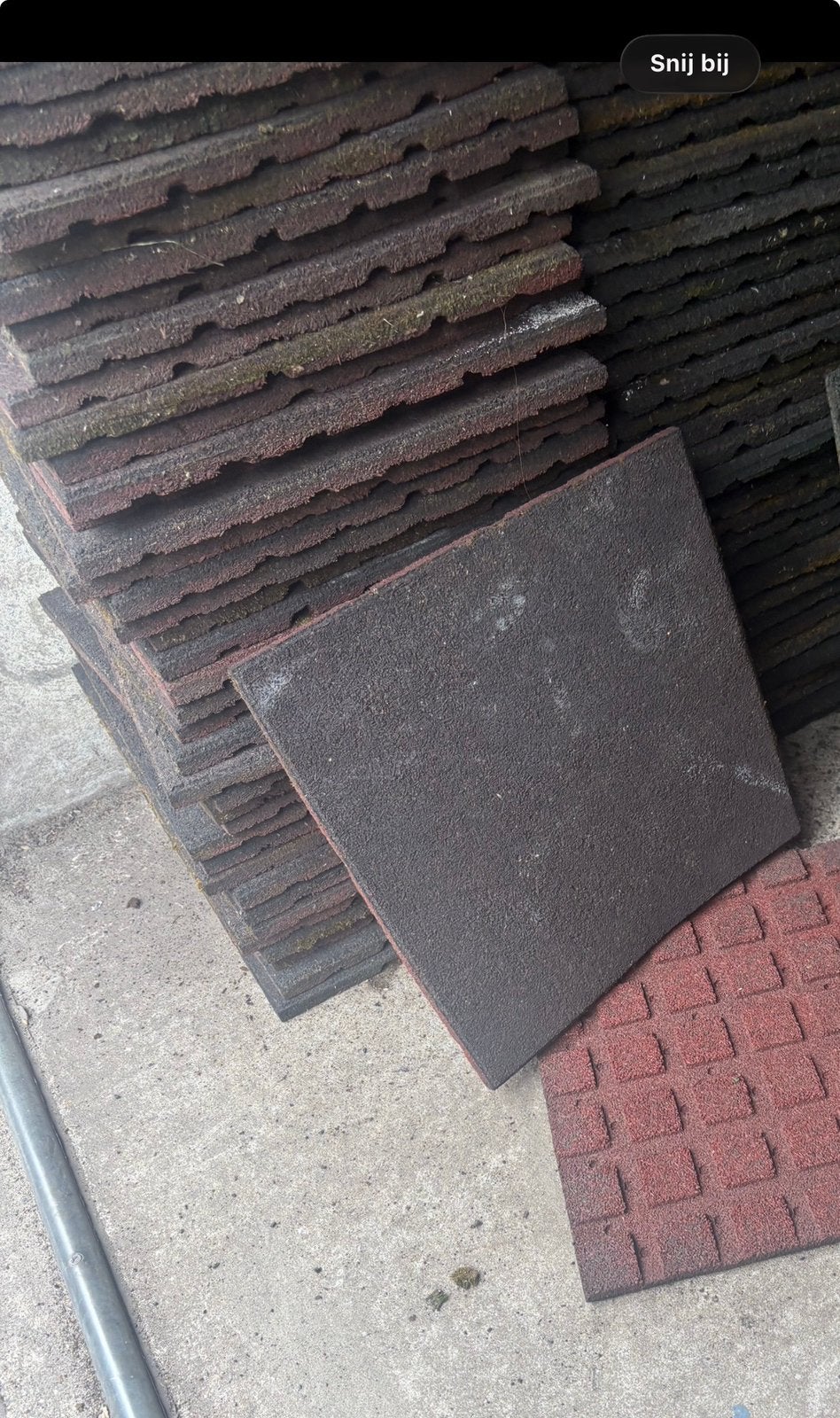 Rubberen tegels 50x50 2,5 cm, Ophalen of Verzenden, Gebruikt, Rubber, Overige typen