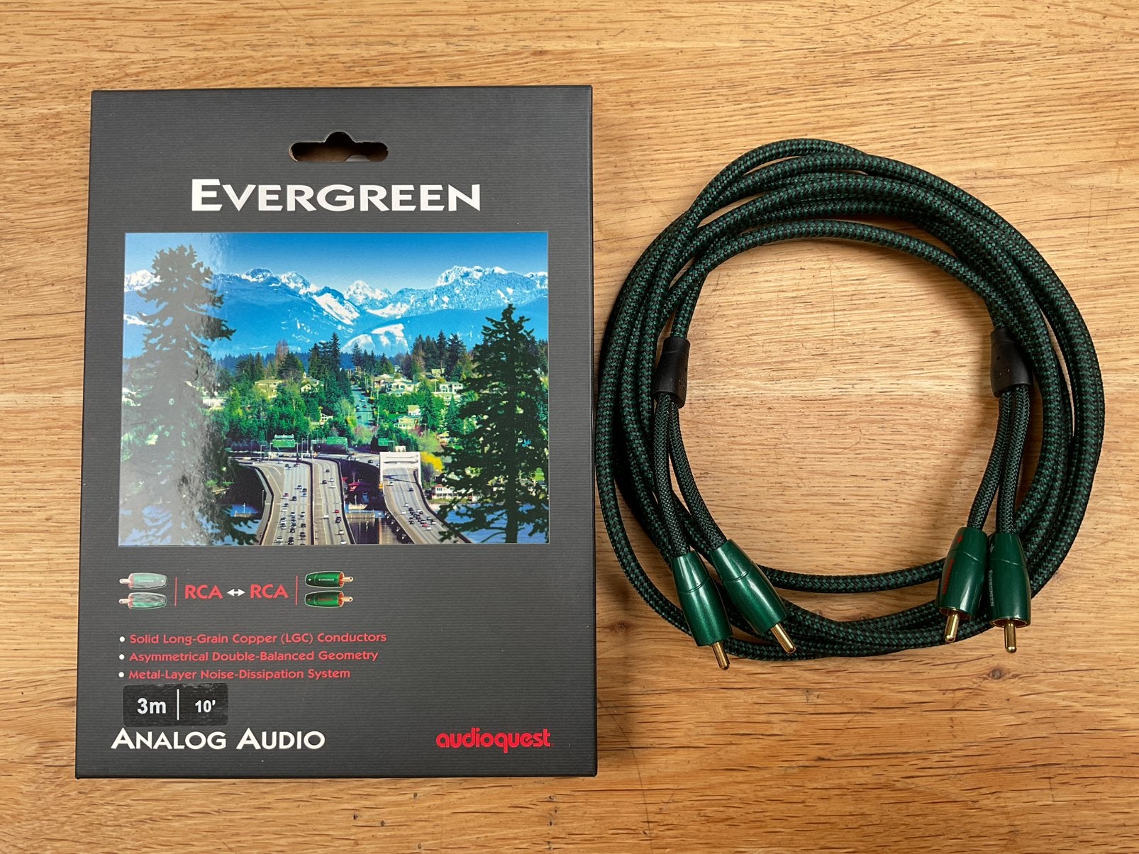 AudioQuest Evergreen stereo rca interlink 300cm ovp, Ophalen of Verzenden, Gebruikt, 2 tot 5 meter, Interlink-kabel