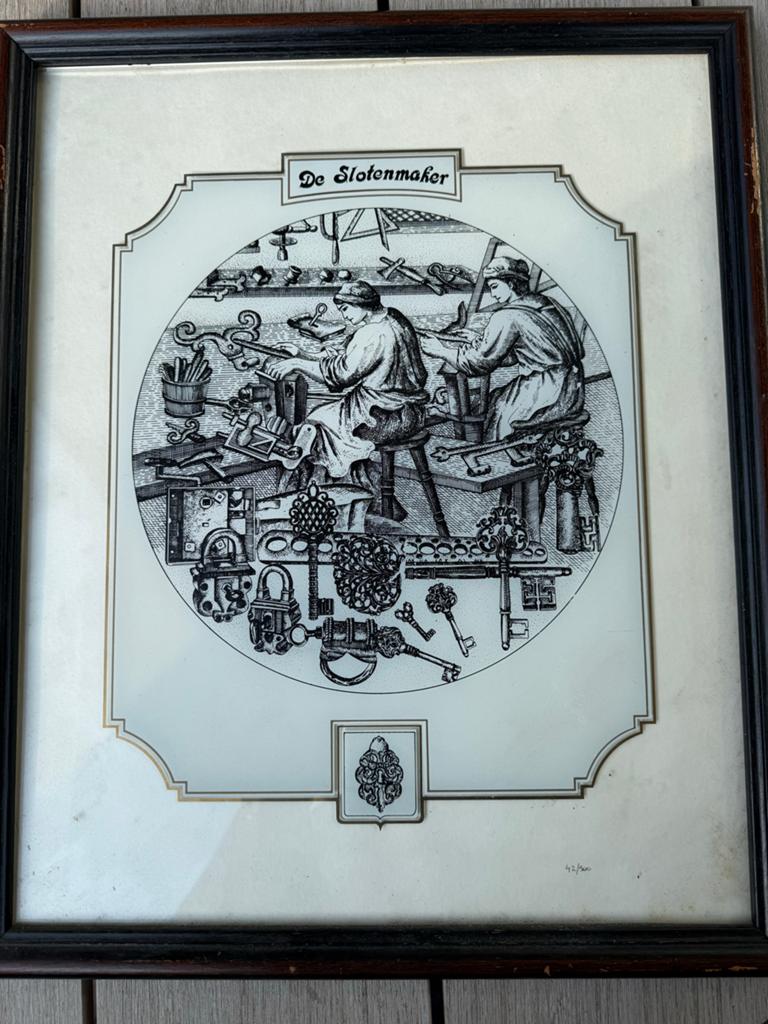 Set van 2 Glasgravures: Schoenmaker en Sleutelmaker, Ophalen of Verzenden