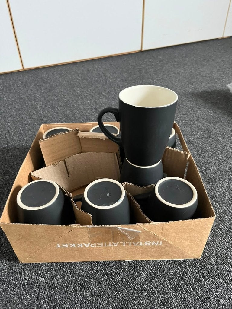 Koffie mok thee beker 8 stuks-Zwart, Ophalen, Overige merken, Zo goed als nieuw, Modern