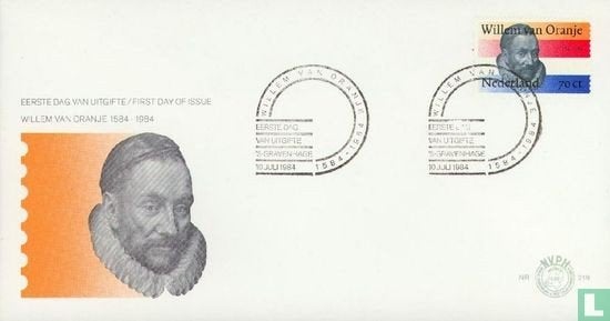 FDC E219 Prins Willem van Oranje 1984 NL onbeschreven, Postzegels en Munten, Ophalen of Verzenden, Nederland