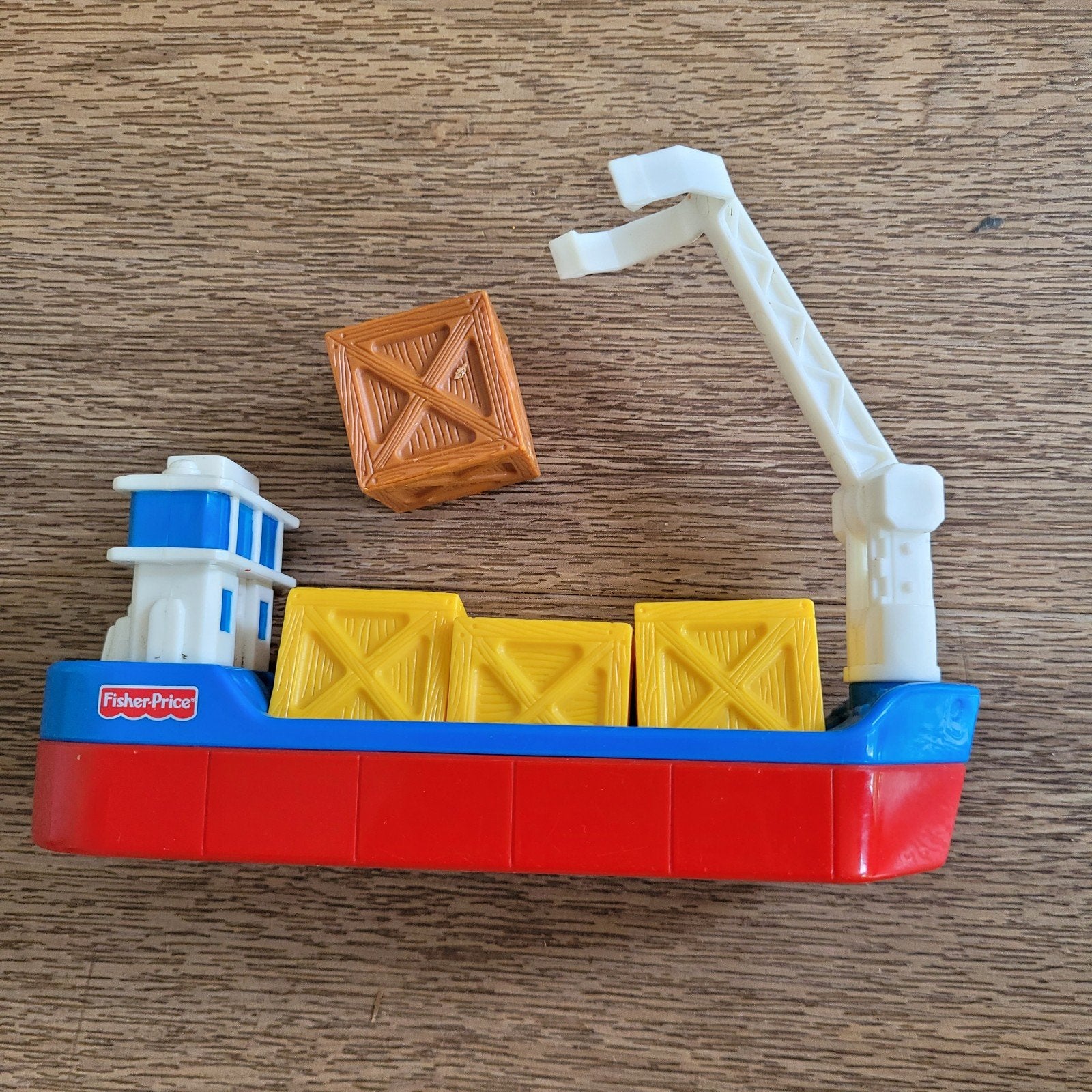 Fisher-Price Speelgoed Boot met Kraan en Containers, Ophalen of Verzenden, Zo goed als nieuw, Speelset