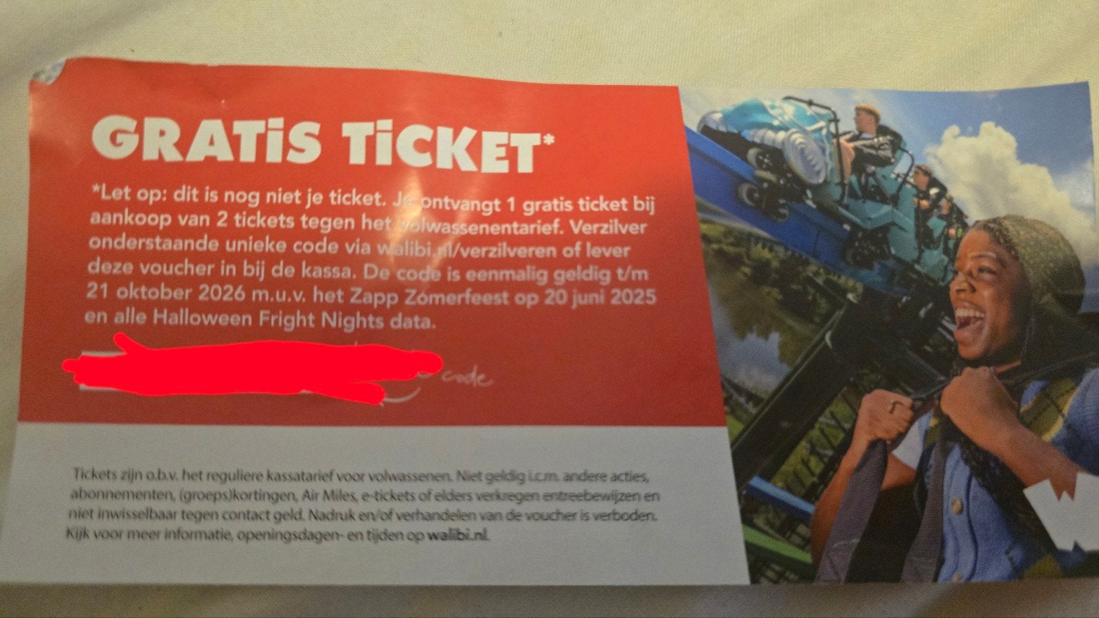 gratis walibi toegangskaarten, Drie personen of meer, Kortingskaart