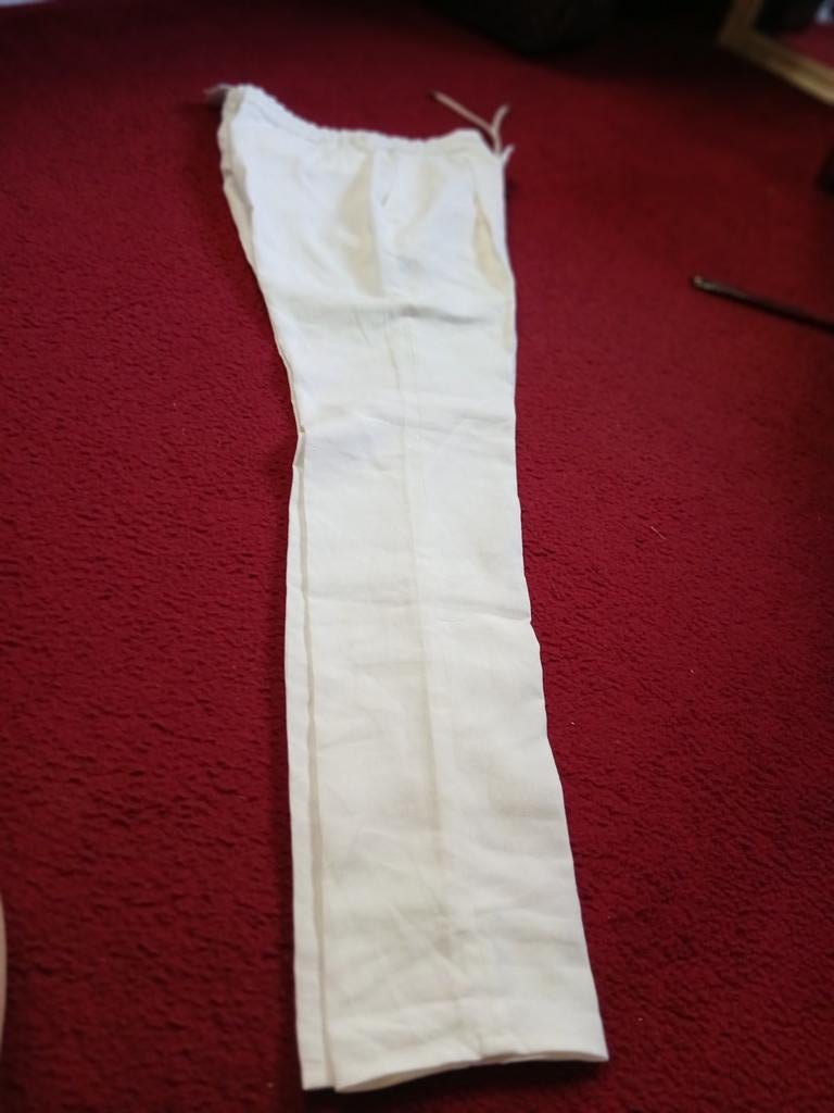 Brunello Cucinelli Linnen Broek Maat M (48) Origineel, Maat 48/50 (M), Wit, Gedragen, Brunello Cucinelli