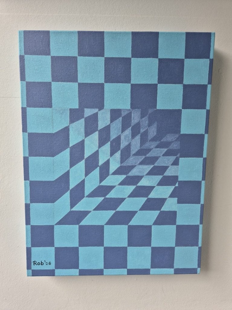 optische illusie, zelf geschilderd, Ophalen