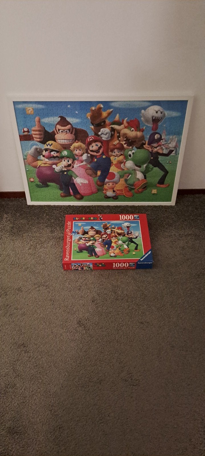 Grote supermario puzzel 70x50, Ophalen of Verzenden, Meer dan 50 stukjes, Zo goed als nieuw, 6 jaar of ouder