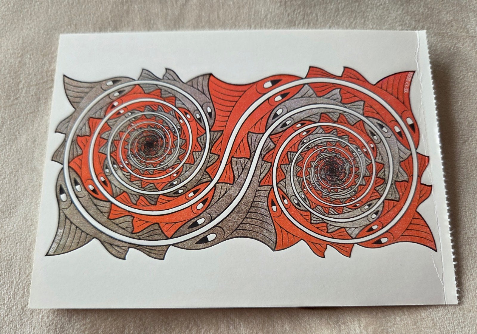 M.C. Escher 'Whirlpools' Ansichtkaart - 1990, Verzenden, 1980 tot heden, Ongelopen, Overige thema's